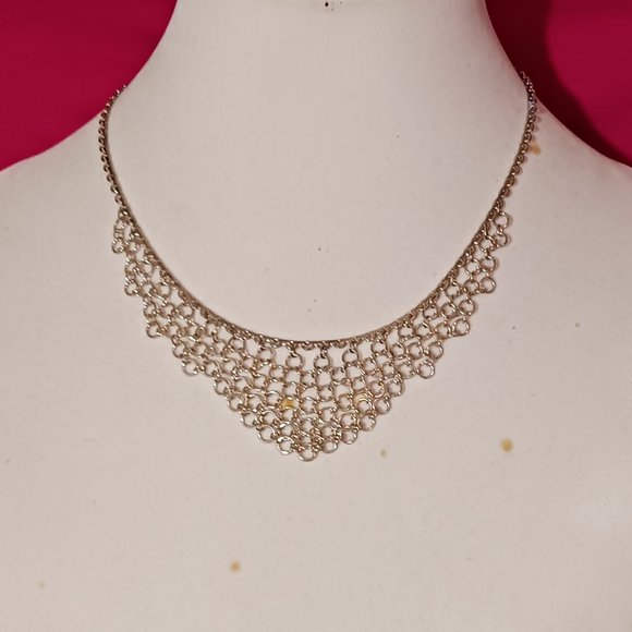 Source Unknown Jewelry - Vintage Silver Fashion Chainmail Necklace